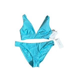 Bondi Born NWT Amelia Nadia Two Piece Bikini Set Rain Blue L/ XL